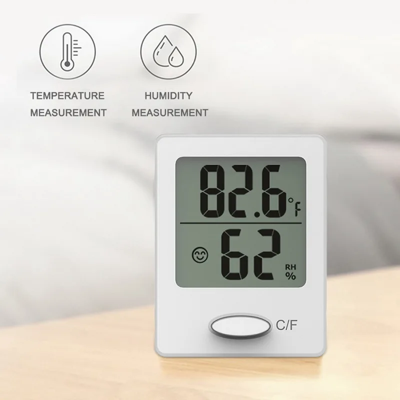 

LCD Electronic Digital Temperature Humidity Meter Indoor Outdoor Thermometer Hygrometer Weather Station Clock