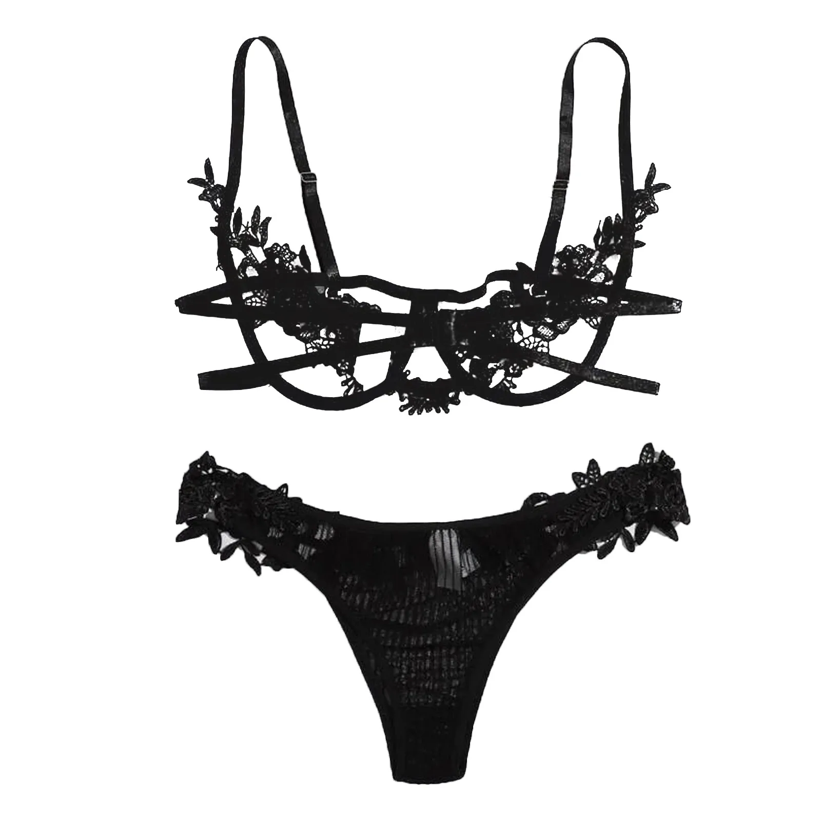 

Women Erotic Sexy Lingerie Hollow Out Temptation Lace Sexy Underwear Porno Low Chest Bra Set Mujer Intimate Costumes Baby Dolls