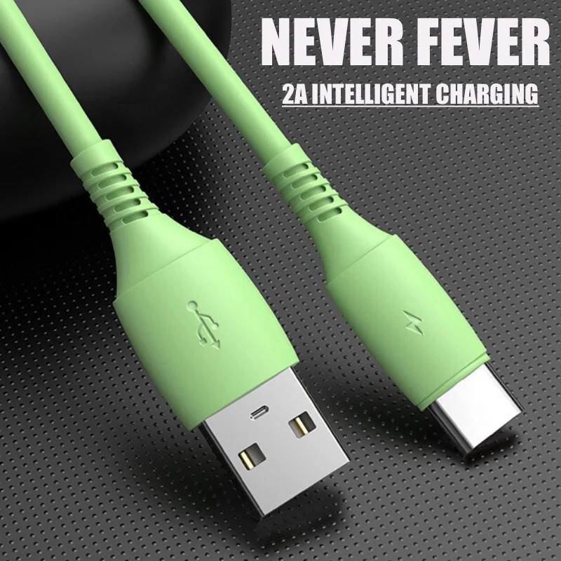 1 м 2 3 жидкий резиновый USB кабель 2.1A микро быстрое зарядное устройство type C usb