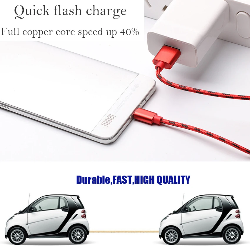 10 шт. нейлоновый Micro 5pin USB кабель для быстрой зарядки мобильный телефон