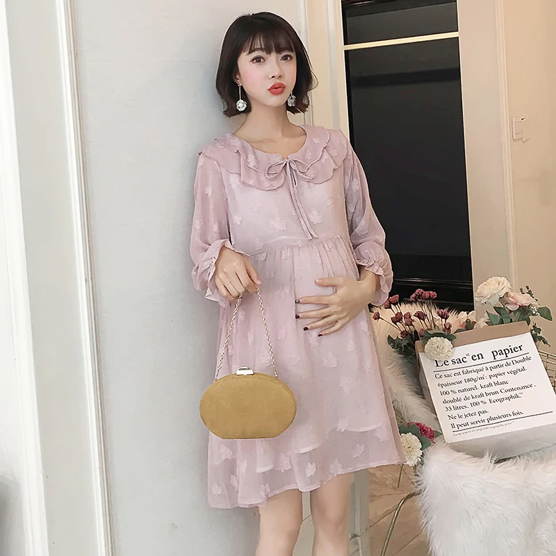 Для беременных женщин милая длинная Свободная шифоновая блуза двухслойная Питер