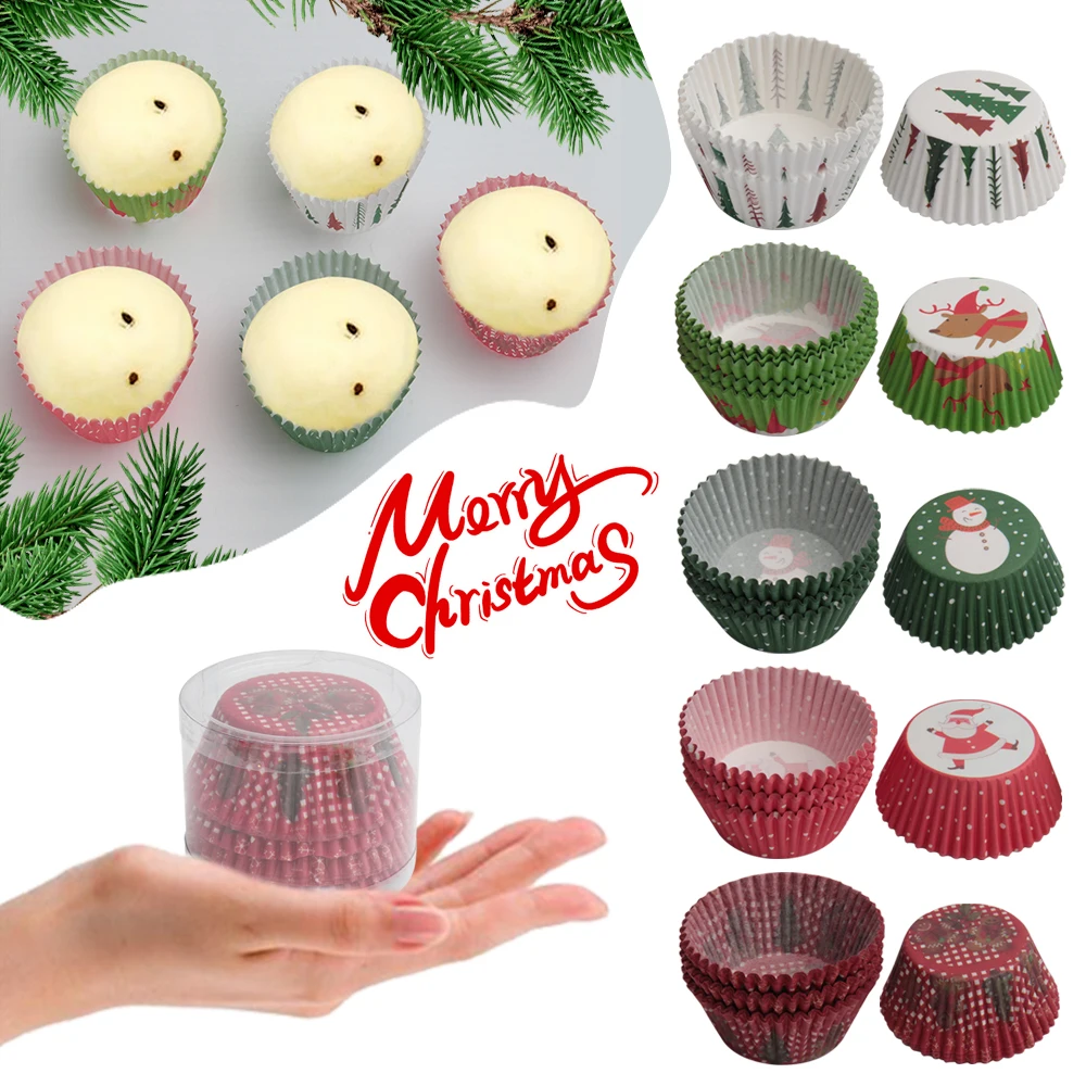 100 шт кекс выпечки чашки Бумага Коробки противень для торта вечерние подставка