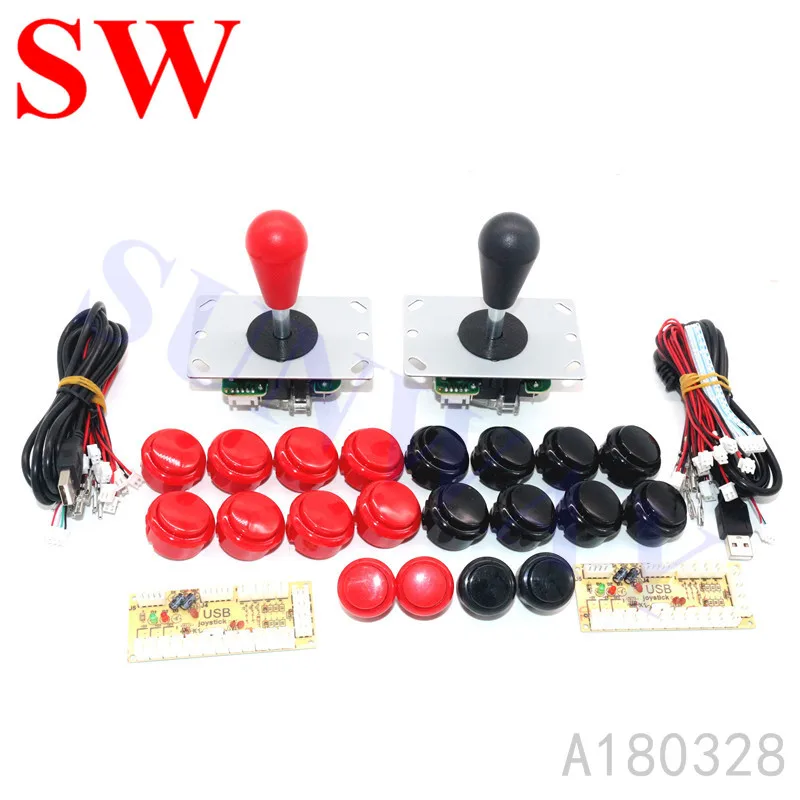 2 игрока аркадный джойстик DIY Kit с нулевой задержкой USB энкодер на ПК Джойстик Sanwa