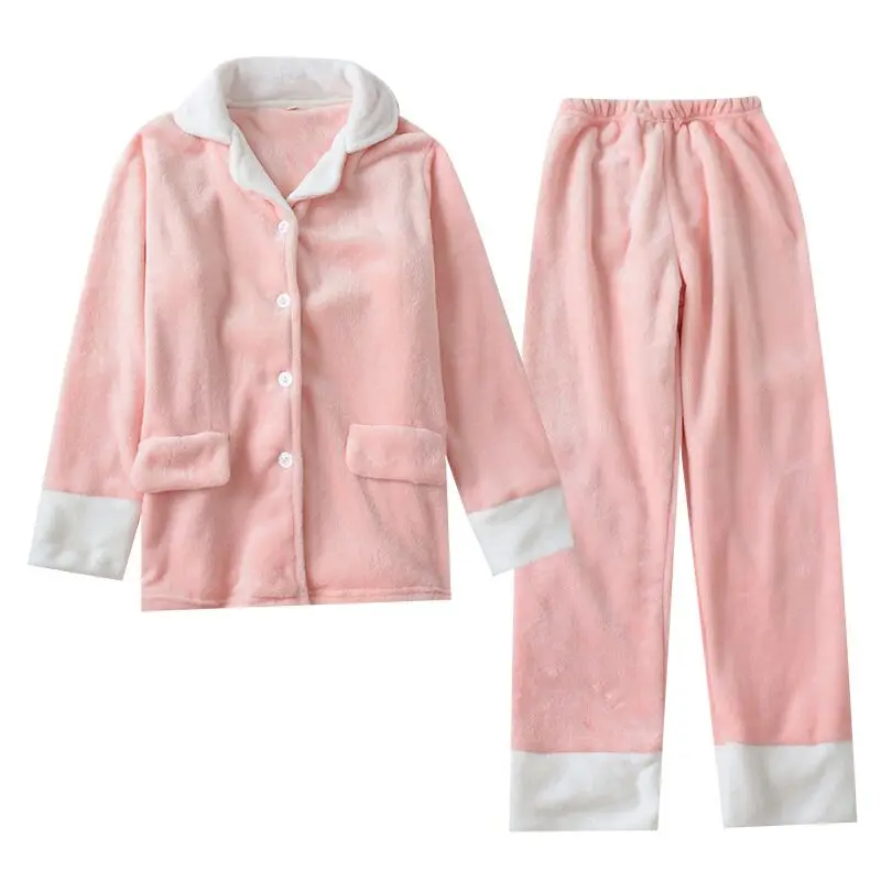 2019 осенне зимние женские пижамные комплекты теплые фланелевые пижамы с длинными