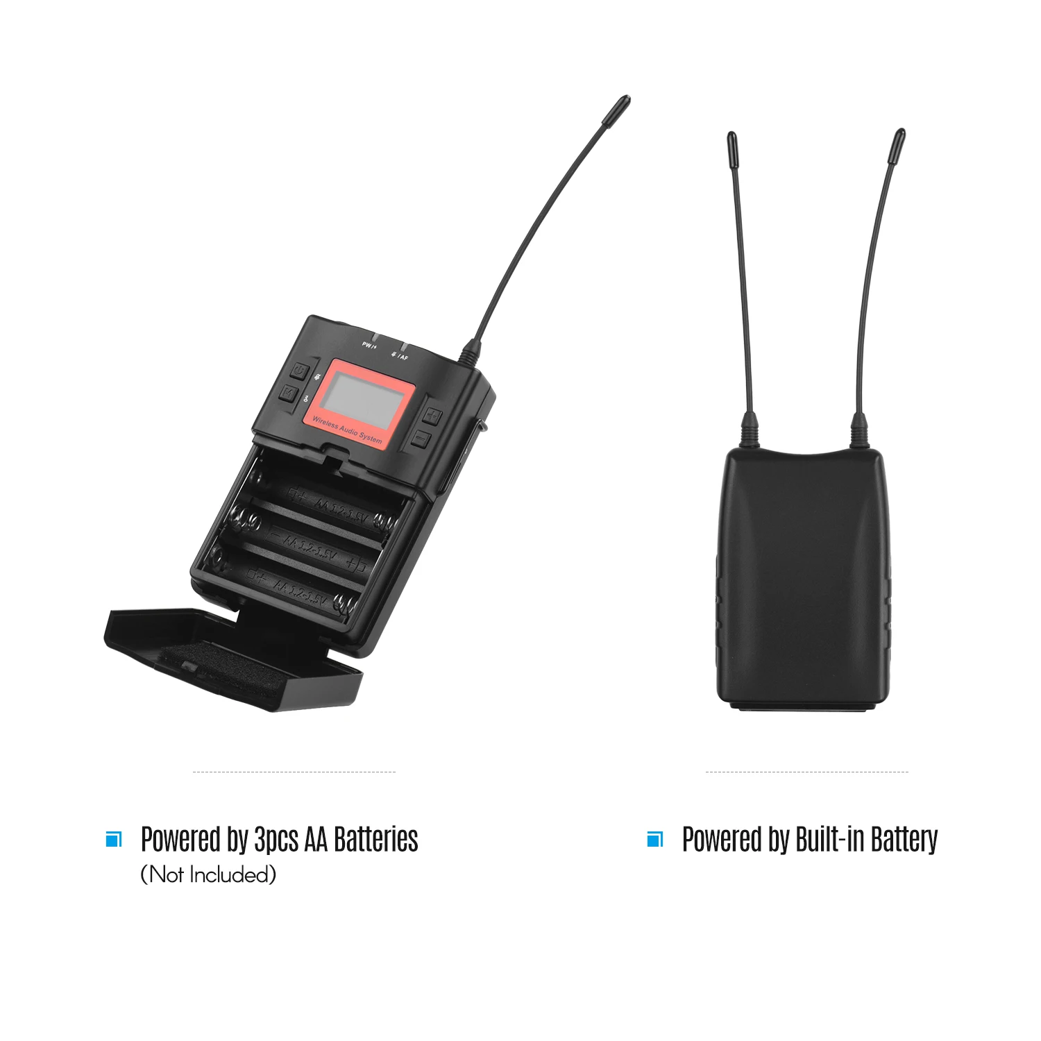 Беспроводной петличный микрофон UHF 60-каналы двойной передатчиков один приемник