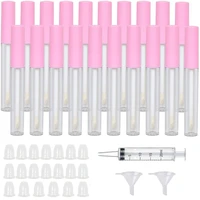 20 pcs 2 5ml empty lip gloss tube cosmetic mini lip gloss containers brush tip applicator wand for lip refillable makeup diy