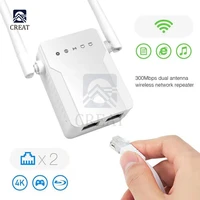 2 4g wireless wifi repeater dual band 300mbps signal amplifier booster 2 antennas wifi range extender wlan lan port router