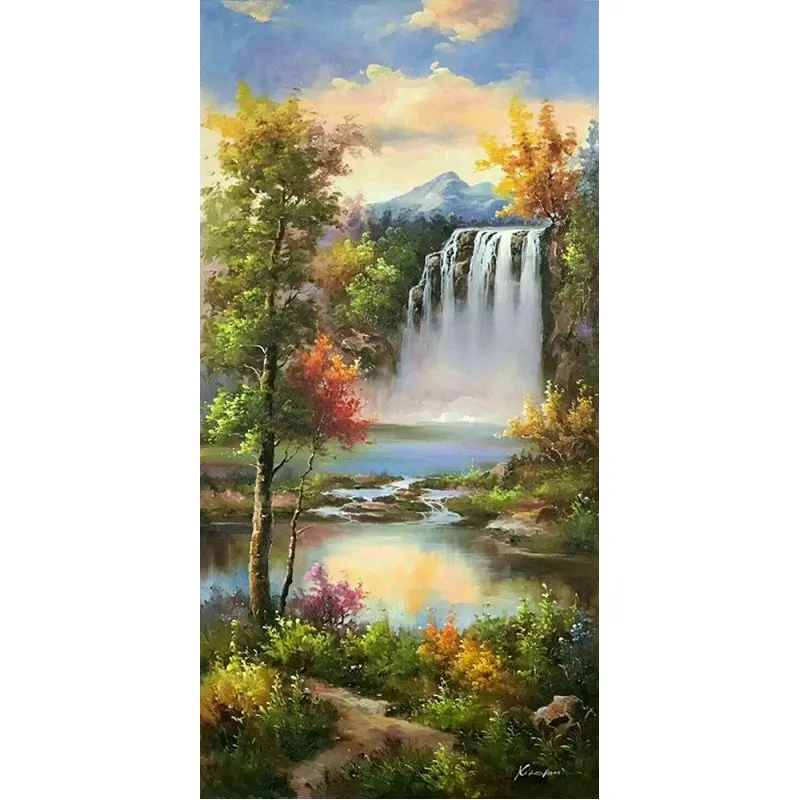 

Diamond Painting Waterfall scenery 5D DIY Full Square Needlework Home Decoration Diamond Embroidery paint With Diamonds Mosaic