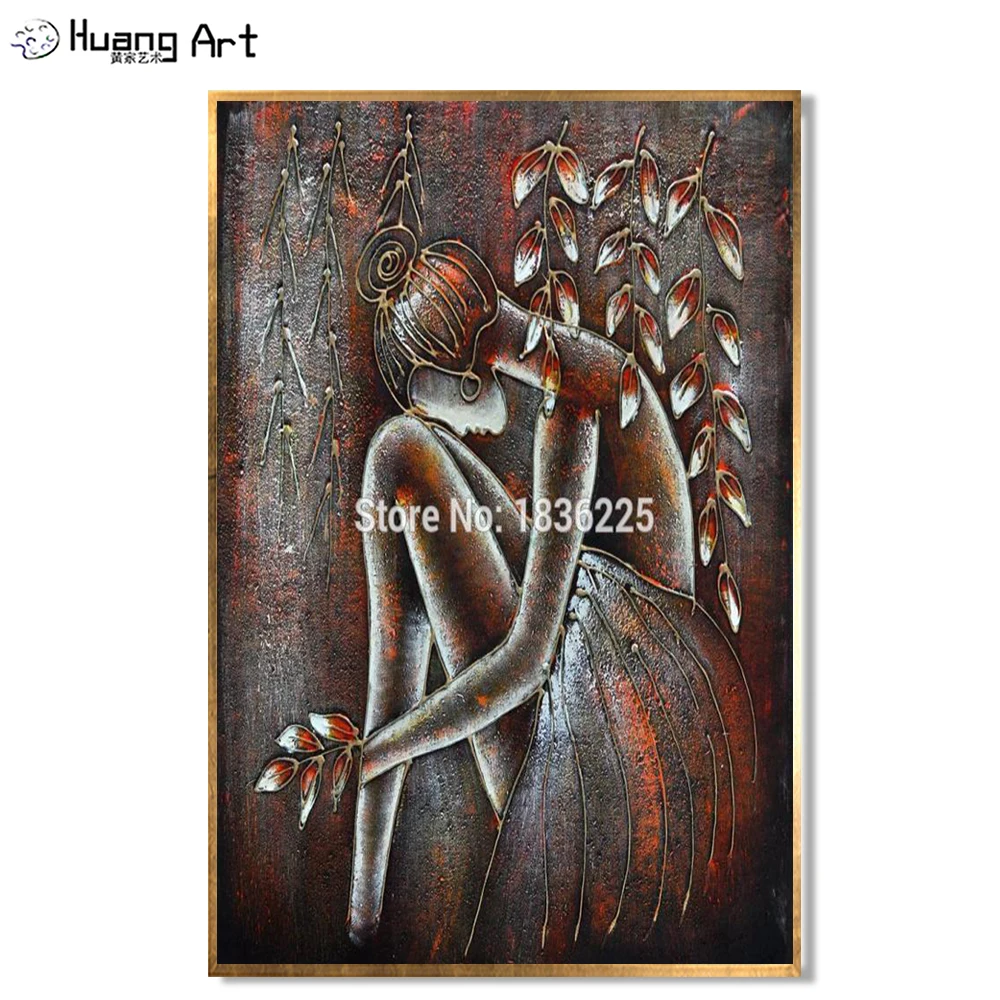 Ручная работа абстрактная красивая девушка картина маслом на холсте для