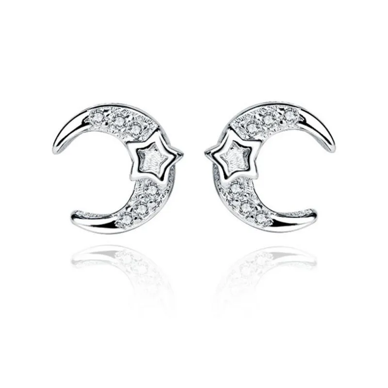 Блестящие циркониевые серьги-гвоздики со звездами для женщин ювелирные изделия