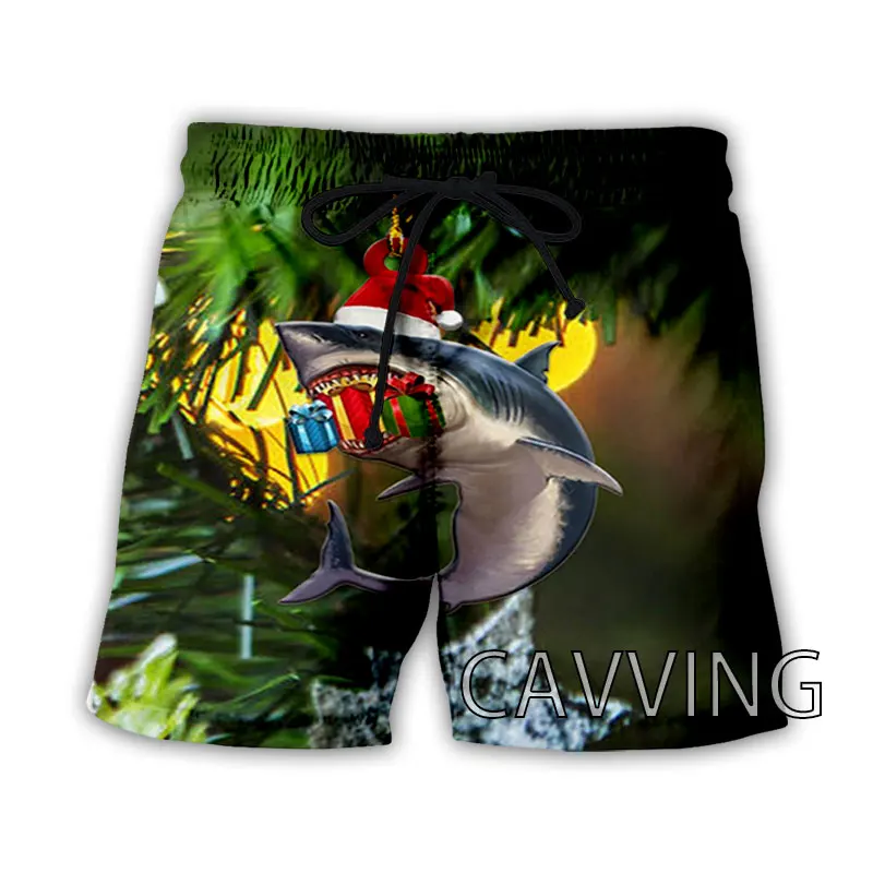 Пляжные шорты CAVVING с 3D принтом Счастливого Рождества рыбы уличная одежда
