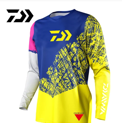 Мужская футболка для рыбалки DAIWA дышащая быстросохнущая с длинным рукавом одежда