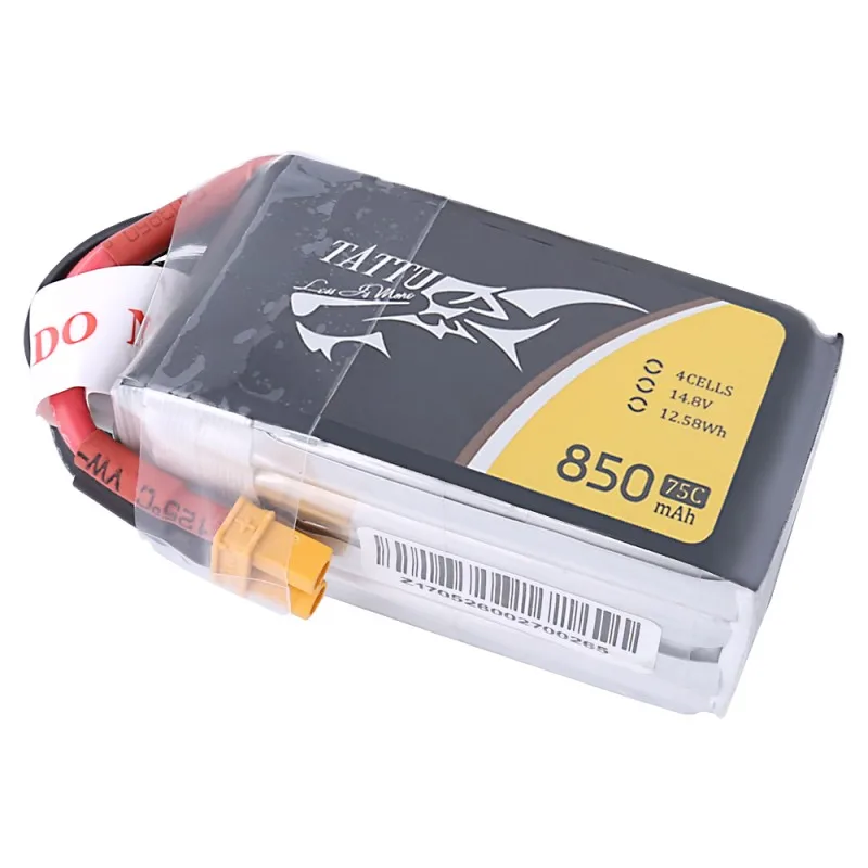 Комплект литий полимерных батарей Tattu 850 мАч 14 8 в 75C 4S1P с разъемом XT30 для Multirotor FPV Owl