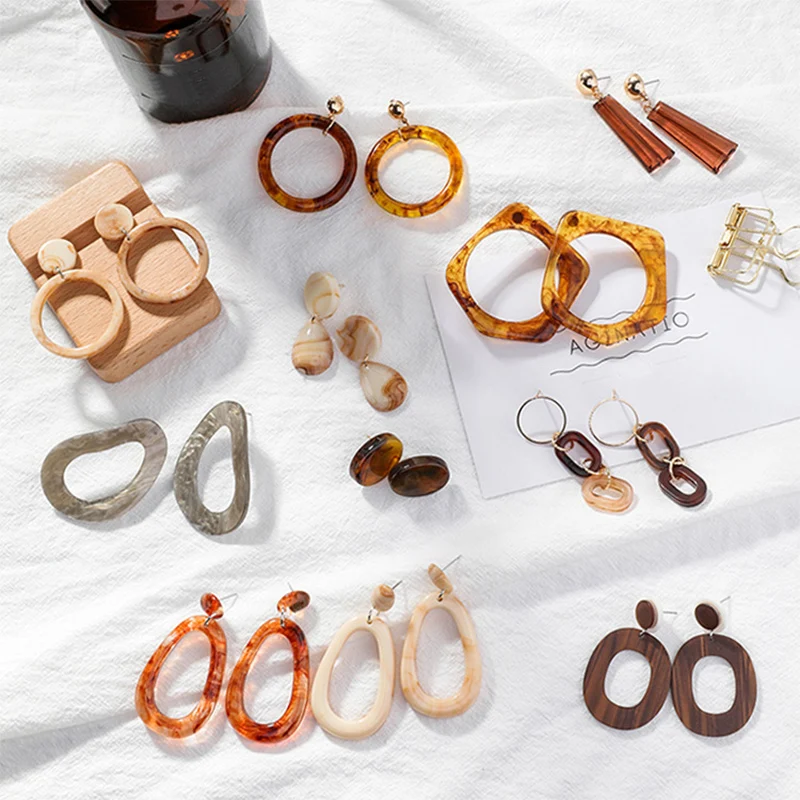 Женские винтажные серьги-подвески круглые серьги из 2019 акрила вечерние пара |