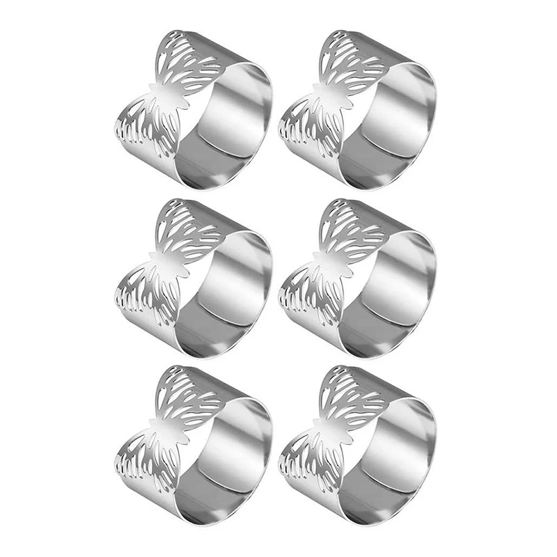 

Napkin Rings -Hollow Butterfly Shape Napkin Ring, Suitable for Weddings,Banquets,Birthday Parties,Christmas Napkin Rings