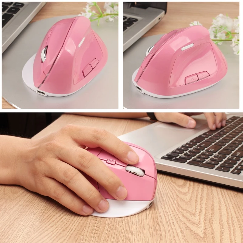 

Ergonomic Wireless Mouse 1600DPI USB Rechargeable 2.4GHz Optical Vertical Mice
