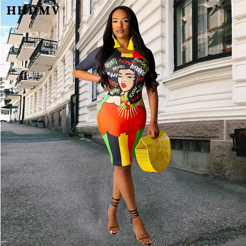 Летние платья HHDMV TRS962 для девушек с коротким рукавом и круглым вырезом облегающие