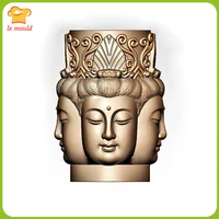 lxyy guanyin head silicone mould 3d sculpture religious ornament candle resin drop glue household soap gypsum art mold