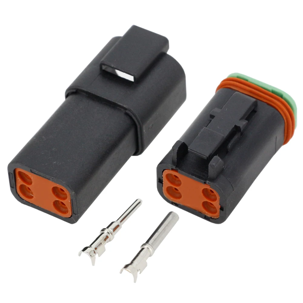 Black 5 Sets 4 Pin DJ3041Y-1.6-11/21 DT Connectors DT04-4P DT06-4S Automobile waterproof wire electrical connector plug | Обустройство