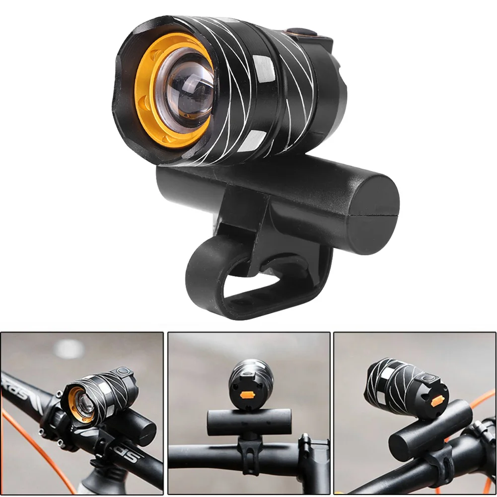 Mountain Bike USB Rechargeable Lights Set Waterproof Bicycle Rotatable Zoom Headlight Night Warning Taillight Cycling Accessory | Спорт и