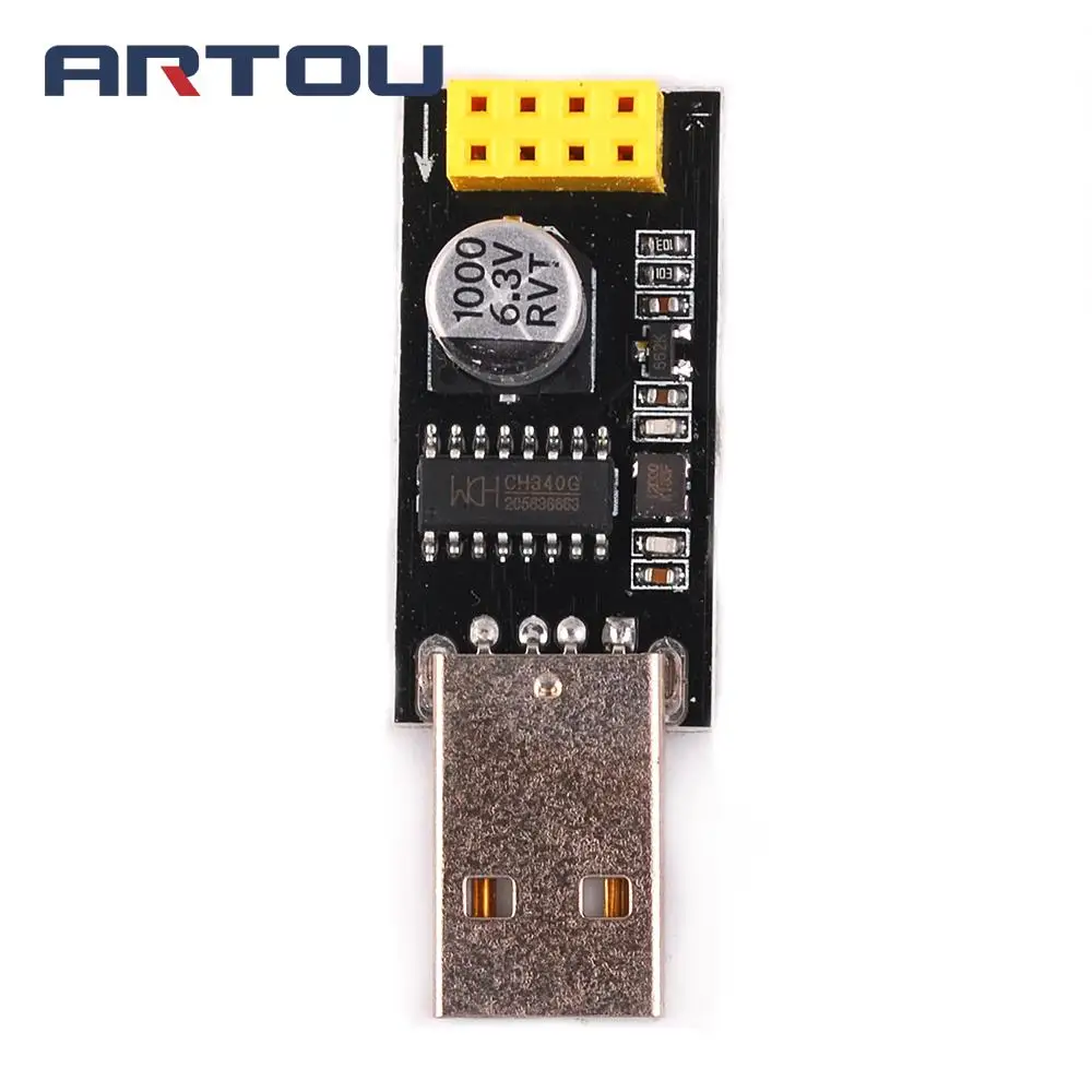 Адаптер программатора ESP01 UART GPIO0 Женский адаптер ESP8266 CH340G USB в последовательный