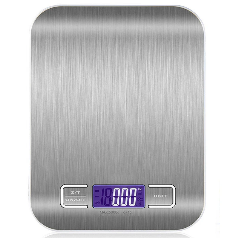 

Digital Multi-function Food Kitchen Scale Stainless Steel 1g 5kg10kg Stainless Steel Platform with LCD Display