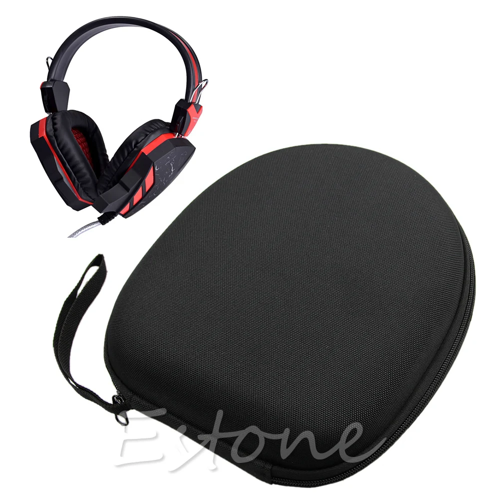 

Portable Protective Zip Up Hard Shell Case bag For Large Headphone Headset 54DB