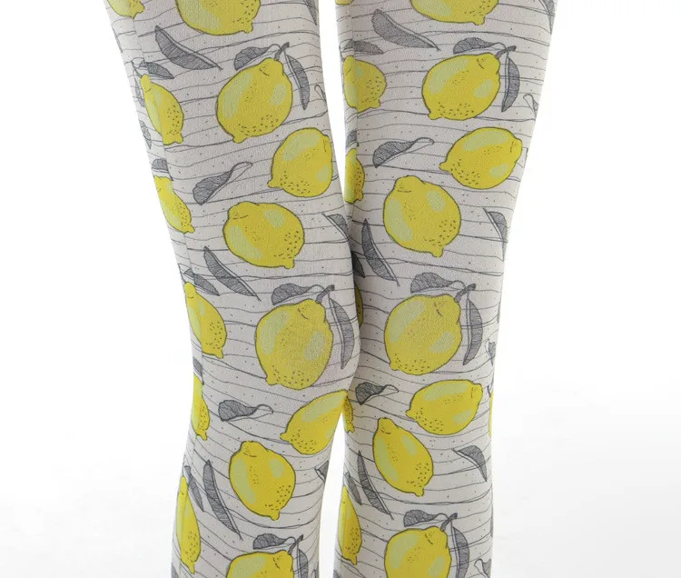 Женские колготки с принтом лимона Сезон осень Оптовая продажа Прямая