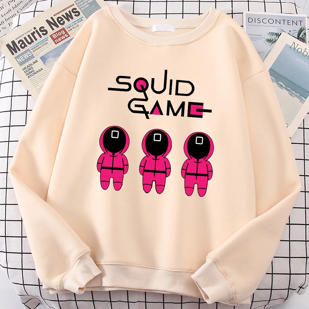 

Hot sale Cartoons Squid Game Round Six Hoodie High Quality Pattern Hoody Fashion Loose Hoody Fleece Autumn Clothes Men Pullover