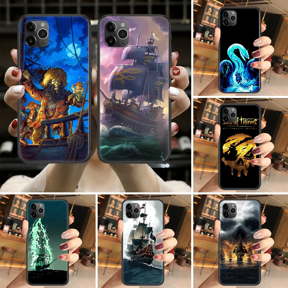 Море воров чехол для телефона Корпус iphone 5 5s se 2 6 6s 7 8 12 мини plus X XS XR 11 PRO MAX черный
