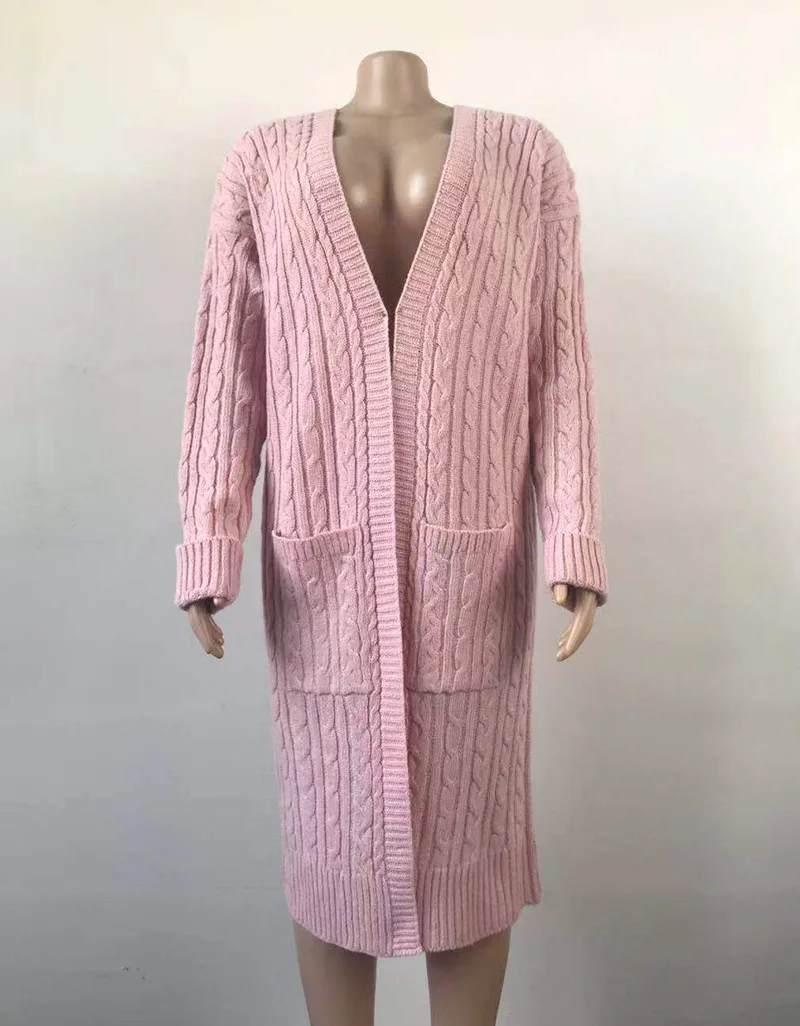 Женский длинный кардиган ZADORIN однотонный джемпер с длинным рукавом теплый