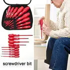 Набор наконечников для отверток, 9 шт., изолированный ручной инструмент, высокое напряжение 1000 В, ремонт, крестовая изолированная отвертка