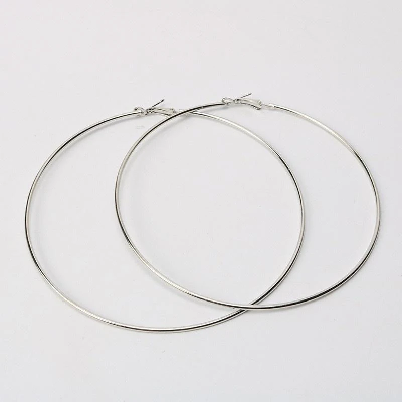 Женские гладкие серьги кольца Простые Вечерние 30 мм 40 50 60 большие круглые