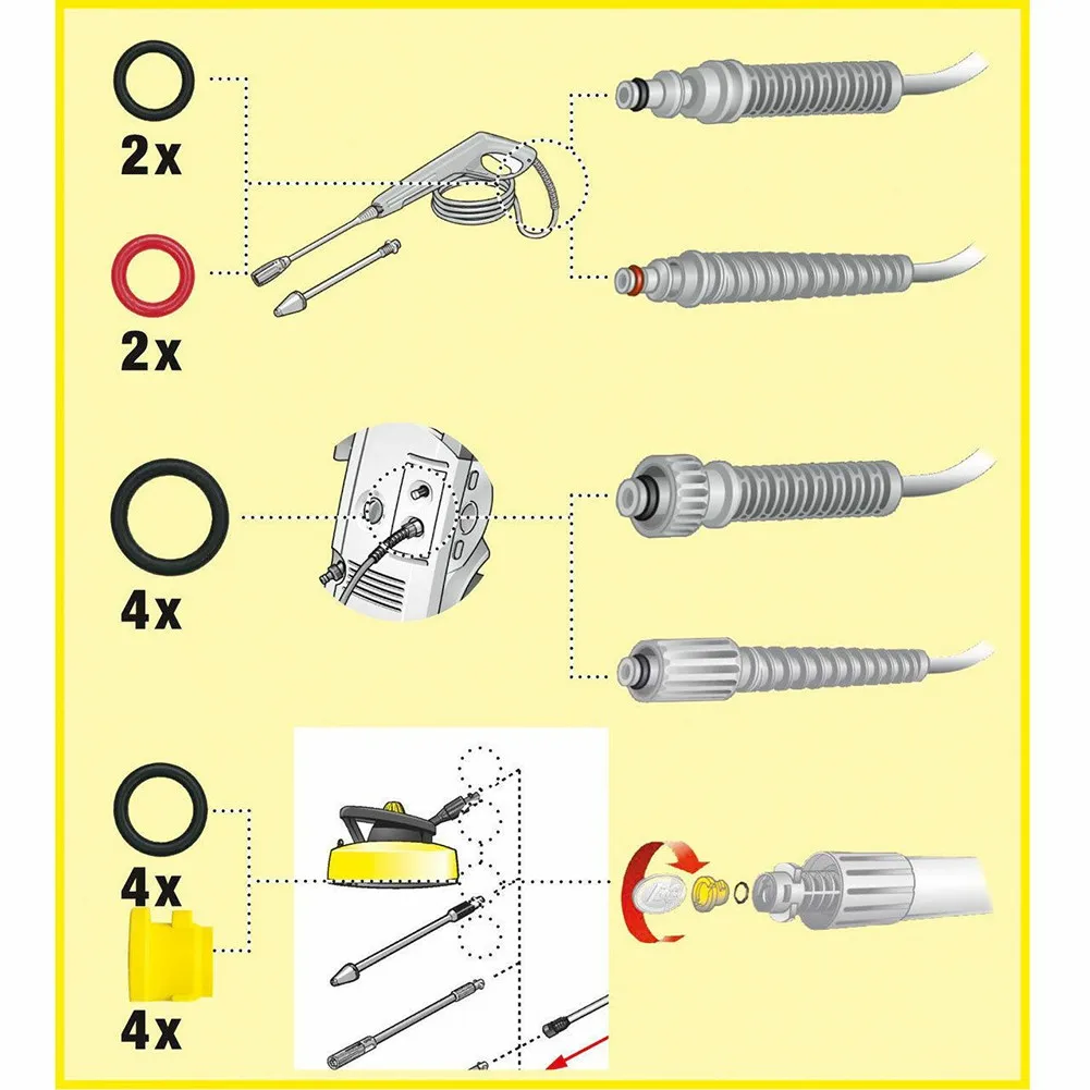 

20 шт. для Karcher K2 K3 K4 K5 K6 K7 комплект уплотнительных колец для мойки высокого давления аксессуары 2,640-729,0