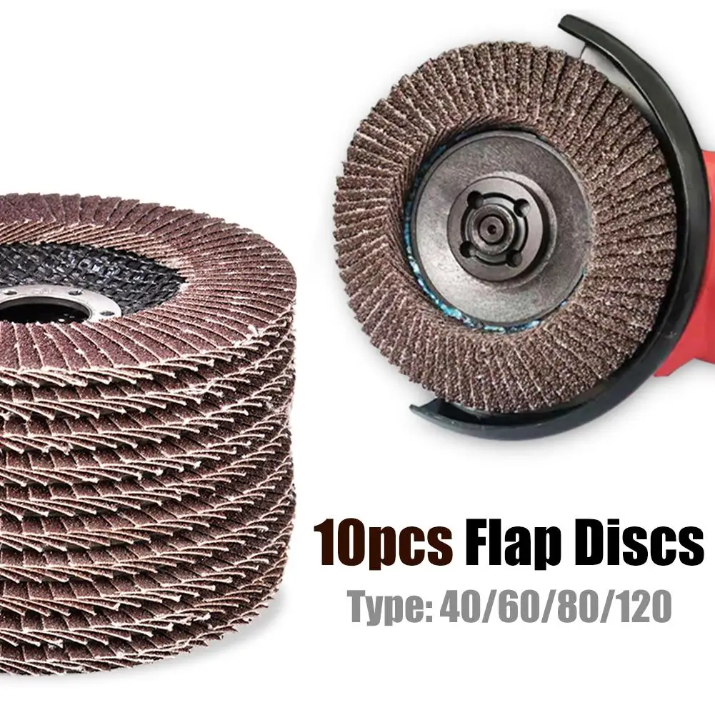 

10PCS Grinding Wheel Zirconia Flap Disc 4.5" X 7/8-Inch Abrasives Sanding Grinding Wheels For Angle Grinder 40/60/80/120 Grit