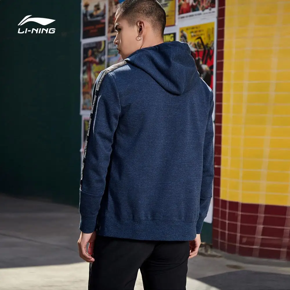 Li-Ning мужской BAD FIVE баскетбольный свитер с капюшоном 82% хлопок 18% полиэстеровый обычный подкладочный спортивный свитер AWDP045 CJFM19