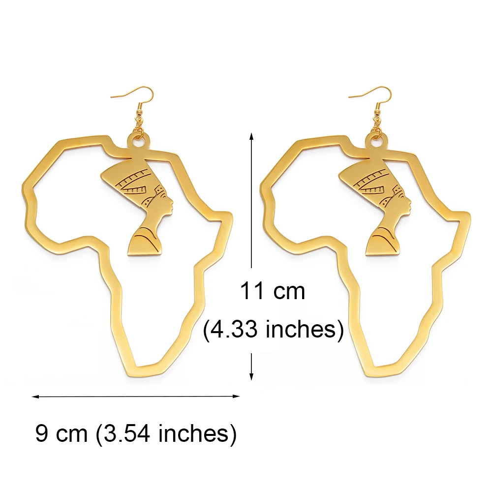 Anniyo цвета золота серьги из нержавеющей стали в виде египетской королевы Nefertiti