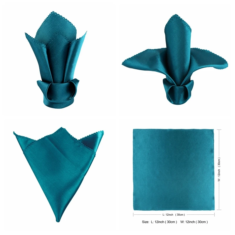 Салфетки для свадебного стола из сатина и полиэстера 12 дюймов 10 шт. носовые