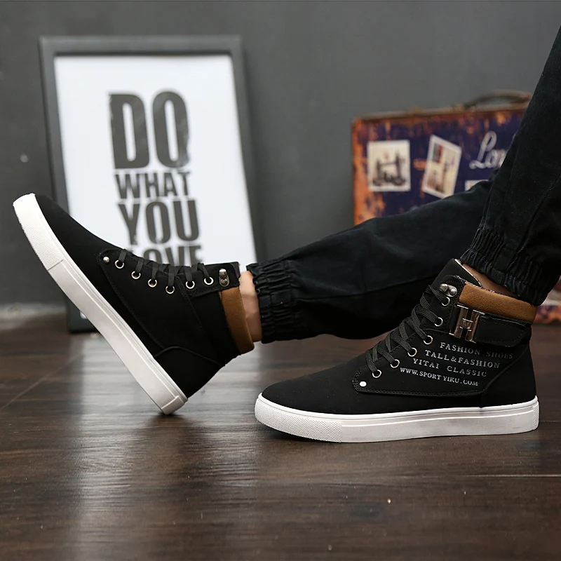 

Sports Casual Shoes Boots Men Leather Men's Mens Dress Sport Casual Shoes Fashion Canvas Sapato Causal For Man Black