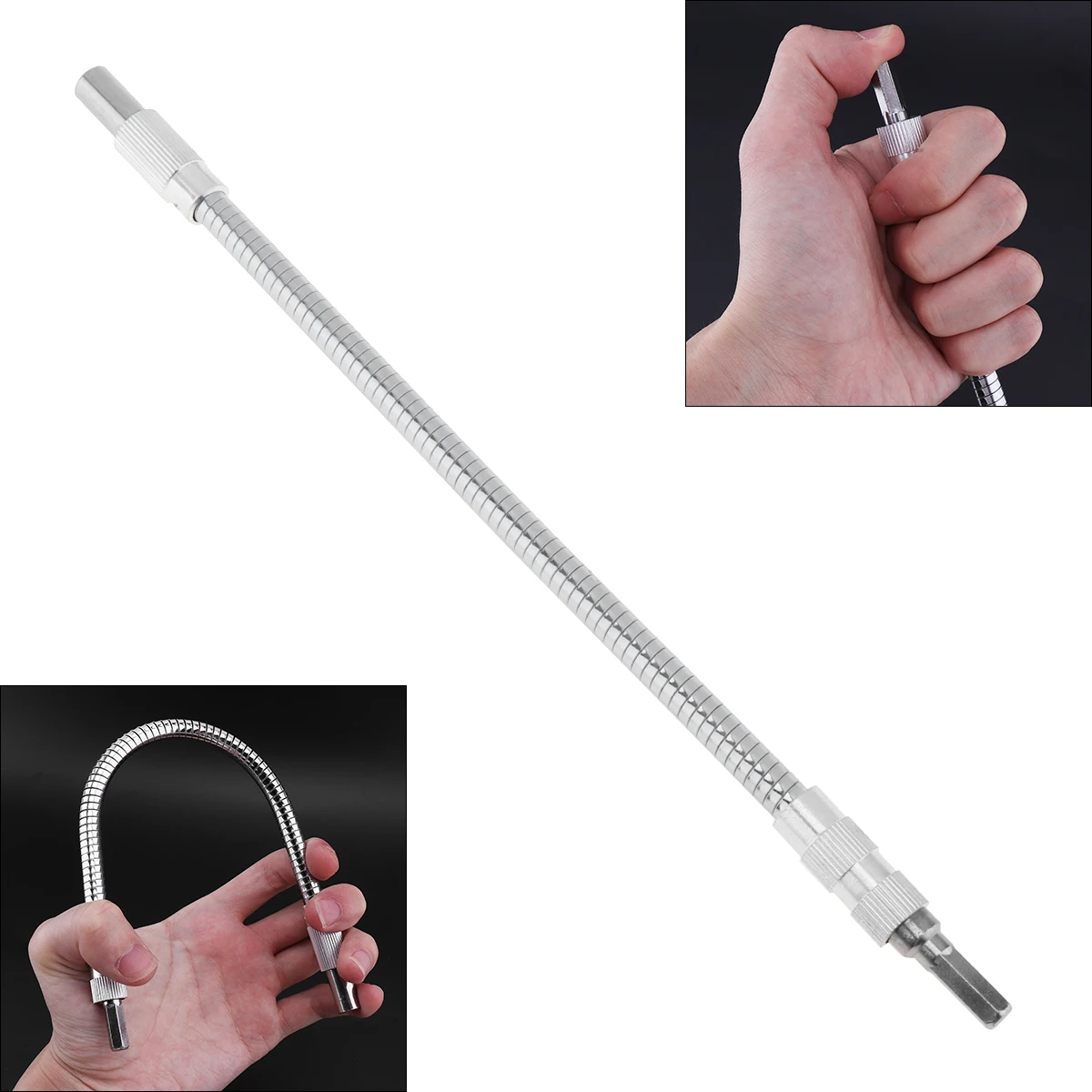 

30cm Multifunctional 1/4in Hex Flexible Hose Screwdriver Extension Bit Holder Adapter Flex Socket Metric For Home DIY Use