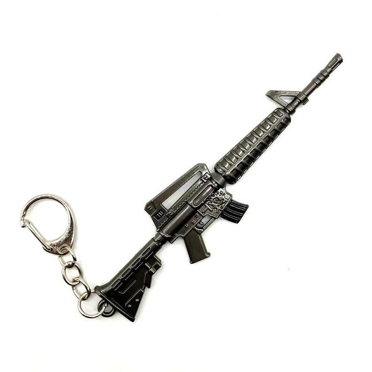 weifanzheM4tujibugun Аниме Фигурка игра детская игрушка Битва королевская фигурка крепостная AWM Модель сплав брелок в форме оружия форта ночь - Цвет: weifanzheM4tujibugun