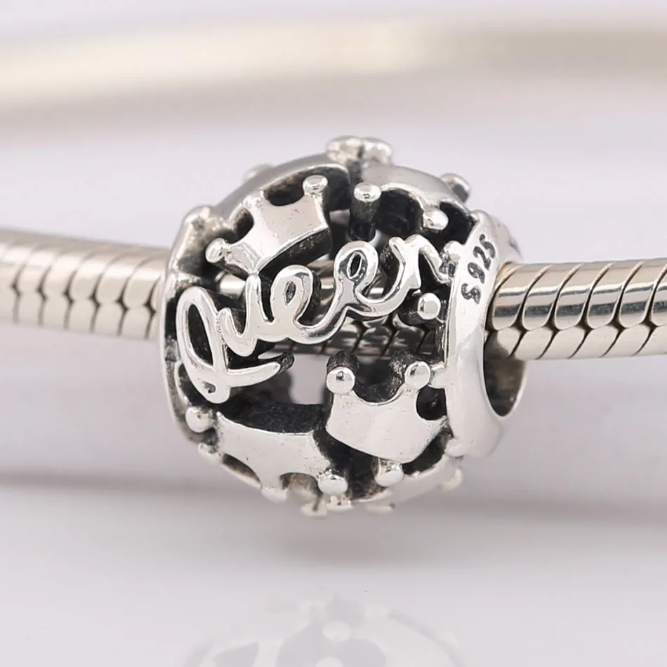 Аутентичные S925 стерлингового серебра DIY ювелирные изделия синий сверкающий