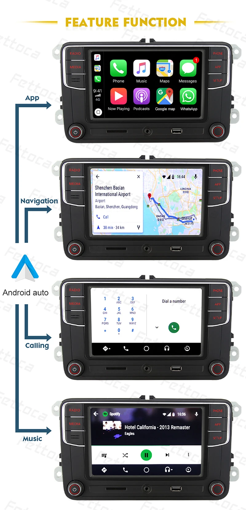 RCD330 плюс Android Авто CarPlay RCD330 6," MIB Noname Автомагнитола 187B для Golf 5 Jetta MK5 MK6 CC Tiguan Passat B6 B7 Polo