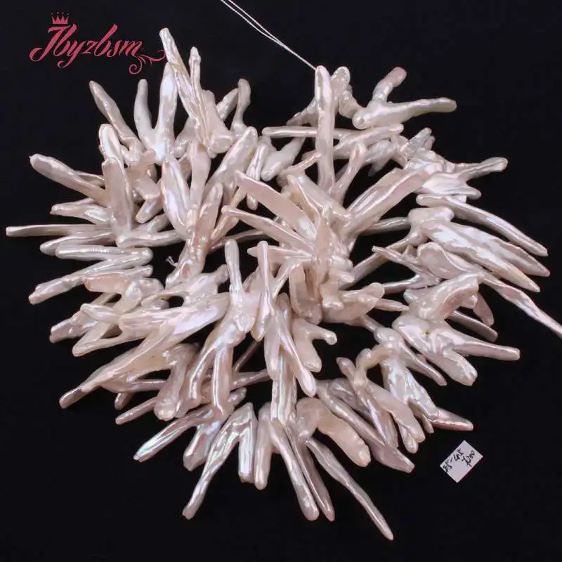 25-45mm Point Biwa V White Freshwater Pearl Beads Natural Stone For DIY Necklace Bracelet Jewelry Making 15&quotFree Shipping | Украшения и