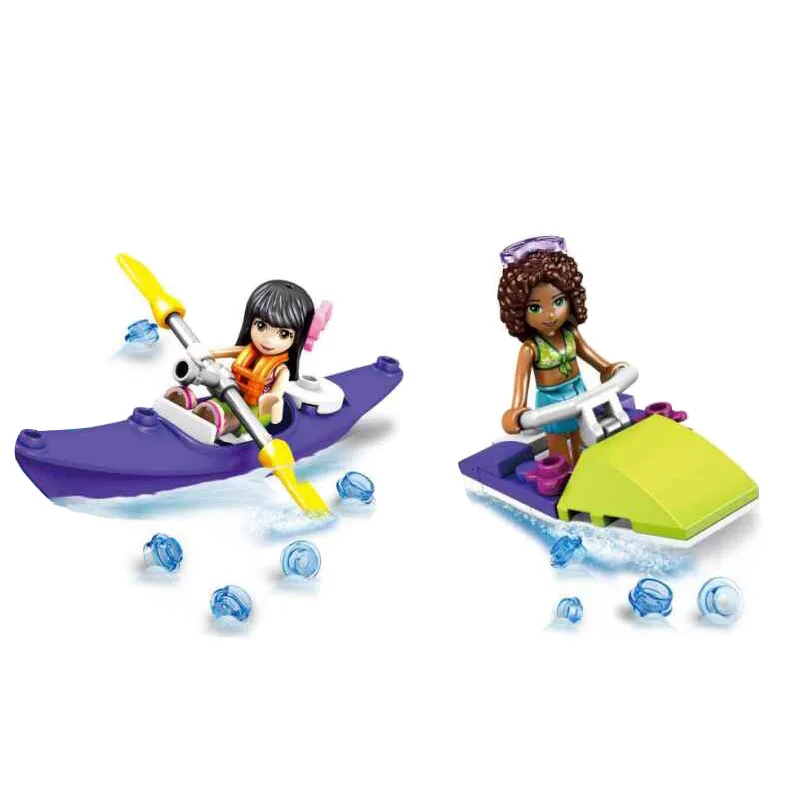SY1186 8 шт./компл. Heartlake Mia Andrea Olivia Horse Vespa Boat Bike Building Block фигурки из блоков игрушки для