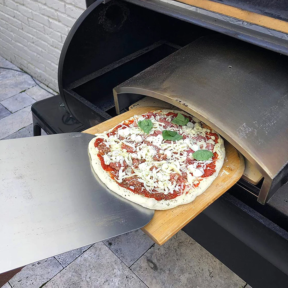 17.7*11.6in Bamboo Pizza Peel Wood Serving Pan Board Paddle Cutting with Handle tray | Дом и сад