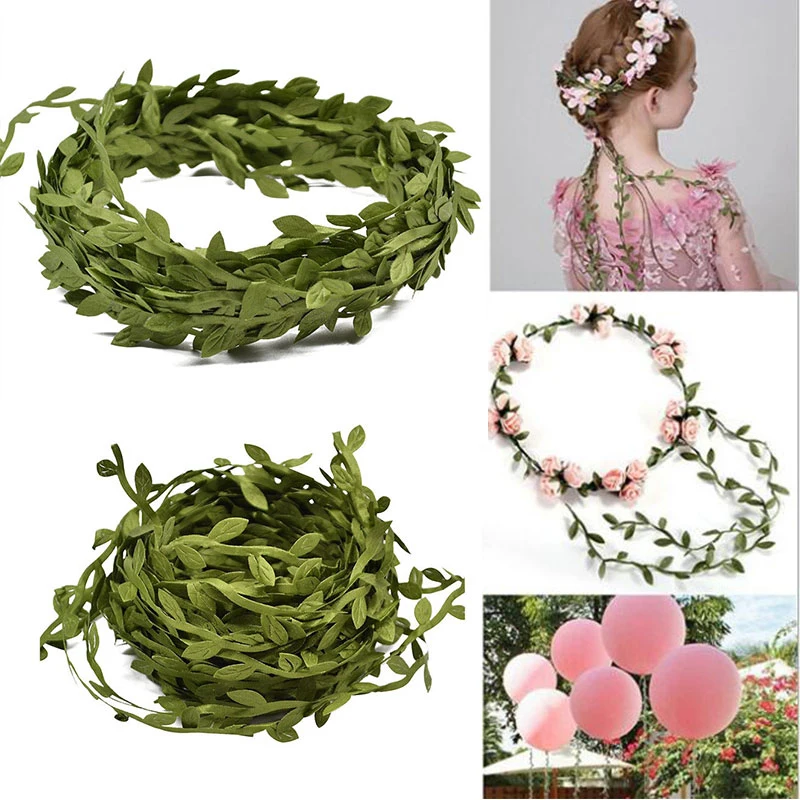 

Decorative Cloth Fake Leaves Handmade Simulation Green Leaves Garland Materials Creative Unique Rattan Wicker Hat Accessories