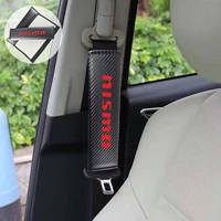 pu leather safety belt shoulder cover for nissan nismo breathable protection seat belt padding car interior accessories