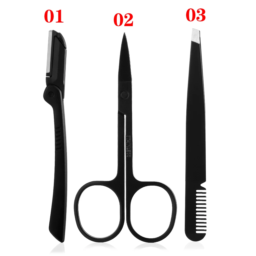 1/3 шт. Нержавеющая сталь круглый точки головы ножницы пинцет для бровей ресниц