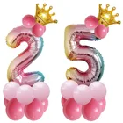 32-дюймовые фольгированные шары с цифрами, цветные надувные гелиевые шары с большие воздушные шары из латекса, украшение для свадьбы, дня рождения, большие шары